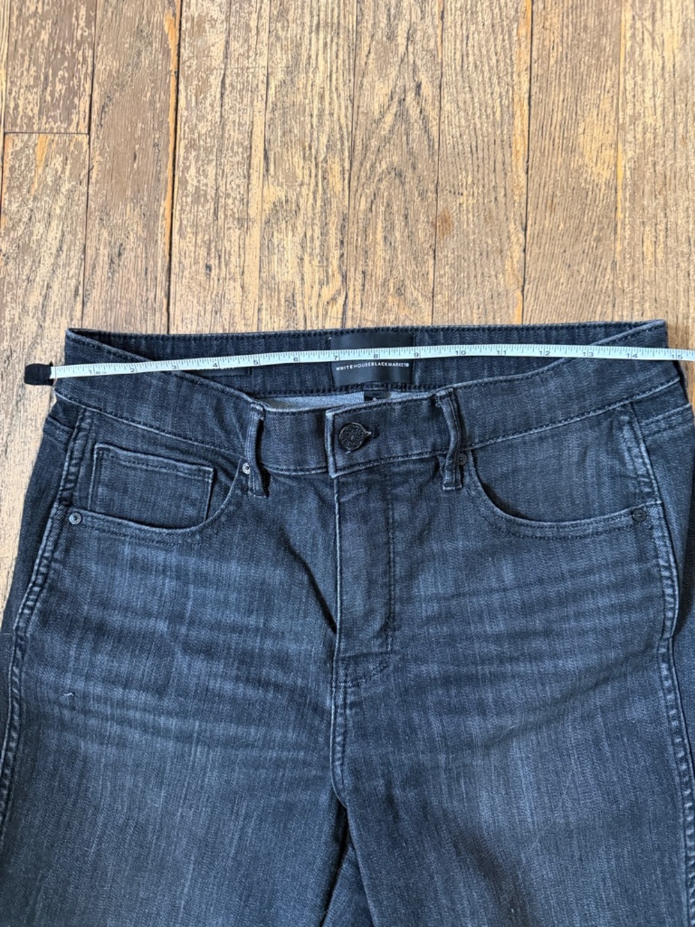 White House Black Size 6 Market Dark Wash High Rise Straight Leg Denim Jeans - Picture 7 of 9
